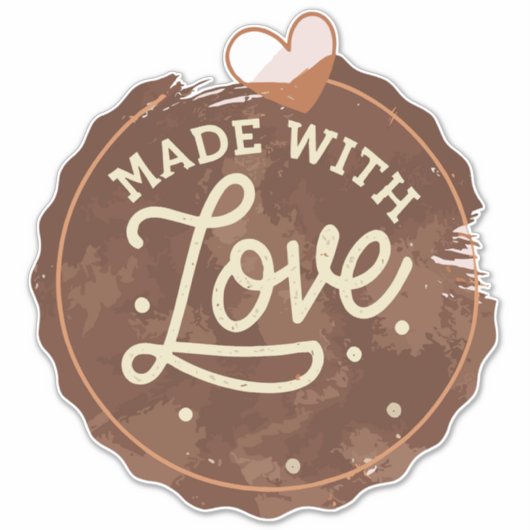 Gebakken met liefdeshart sticker (Voorkant)