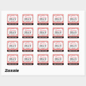  Gebakken met Liefdeslabel HM002_12sqv1 Vierkante Sticker (Vel)