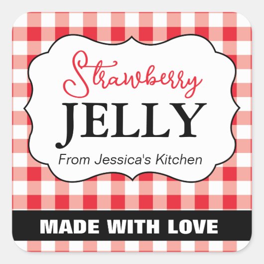  Gebakken met Liefdeslabel HM002_12sqv1 Vierkante Sticker (Voorkant)