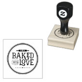 Gebakken met liefdesstempel rubberstempel (Gestempeld)