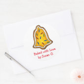 Gebakken met Love Bell Christmas Sugar Cookie Ronde Sticker (Envelop)