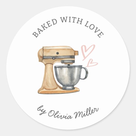 Gebakken met Love Custom Label (Voorkant)