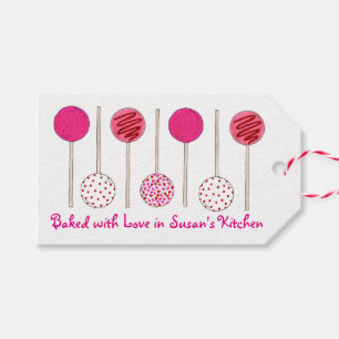 Gebakken met Poppen van de liefdeshomemade met roz Cadeaulabel