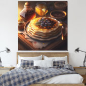 gebakken pannenkoeken op een verbluffende platter canvas afdruk (Insitu (Slaapkamer))