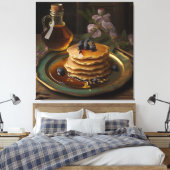 gebakken pannenkoeken op een verbluffende platter canvas afdruk (Insitu (Slaapkamer))