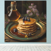 gebakken pannenkoeken op een verbluffende platter canvas afdruk (Insitu (Houten vloer))