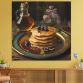 gebakken pannenkoeken op een verbluffende platter canvas afdruk (Insitu (Woonkamer))