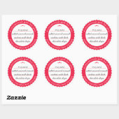Gebakken producten Ronde Gift Label Sticker Circle (Vel)