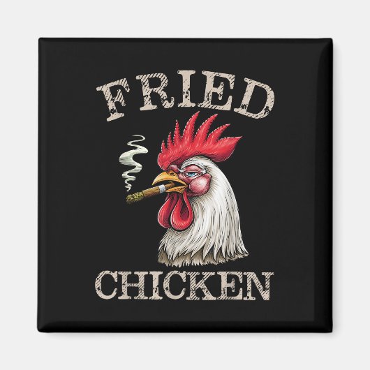 Gebakken Roken Chicken Graphic Weed Mannen Vrouwen Magneet (Voorkant)