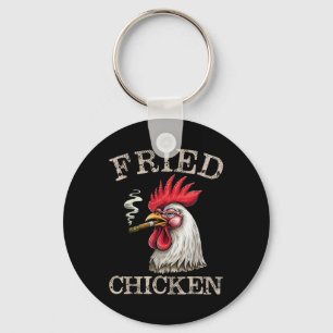 Gebakken Roken Chicken Graphic Weed Mannen Vrouwen Sleutelhanger
