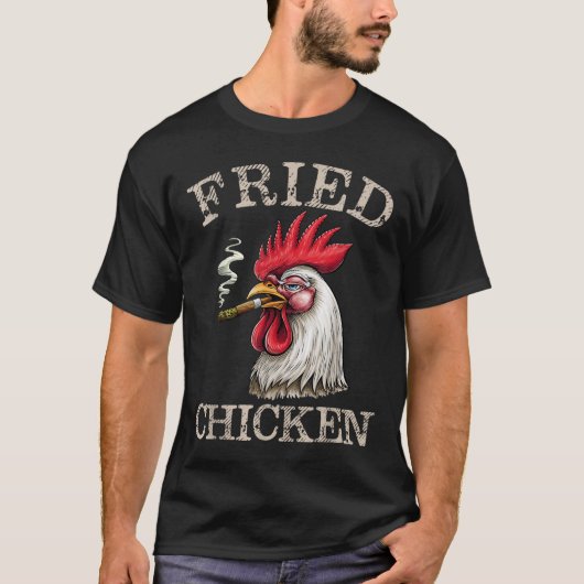Gebakken Roken Chicken Graphic Weed Mannen Vrouwen T-shirt (Voorkant)