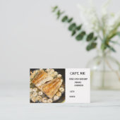 Gebakken roodbaars en garnalen restaurant visitekaartje (Staand voorkant)