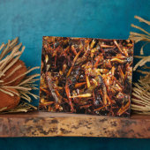 Gebakken sprinkhaan (Takkataen Thot) Aziatisch ete Fotoplaat (Zijkant)