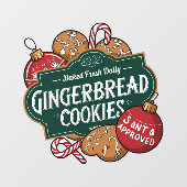 Gebakken verse dagelijkse peperkoek Kerstmis Raamsticker (Vel)
