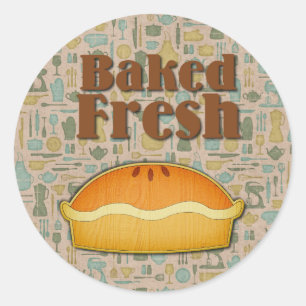 Gebakken verse taart ronde sticker