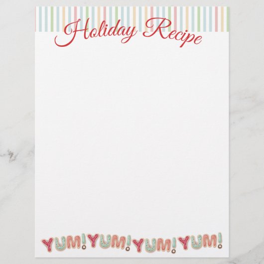 Gebakkoekjes Kerst recept briefpapier (Voorkant)