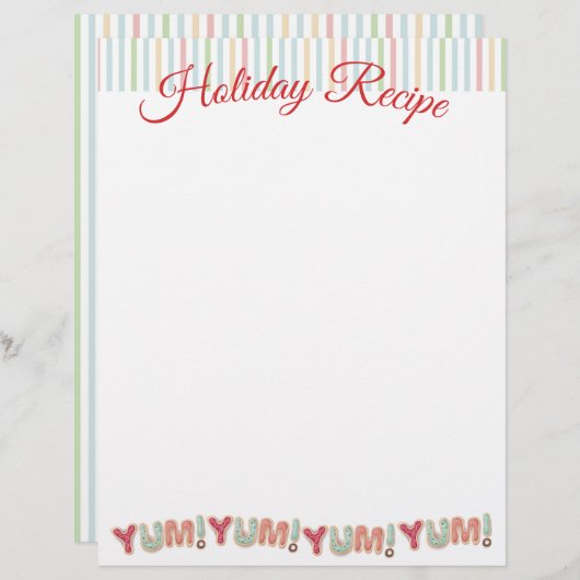 Gebakkoekjes Kerst recept briefpapier (Voorkant / Achterkant)