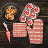 Gebakszakken, kaneelbroodjes en cupcakes roze ovenwant & pannenlap set