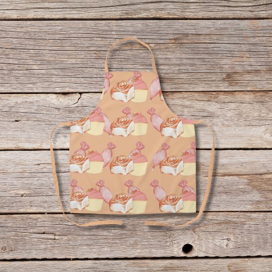 Gebakszakken, kaneelbroodjes en perzikkoekjes schort