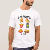 Gebalanceerd dieet T-shirt ontwerp | Food Collage (Voorkant)