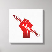 Gebalde Vuist met Potlood Canvas Afdruk (Voorkant)
