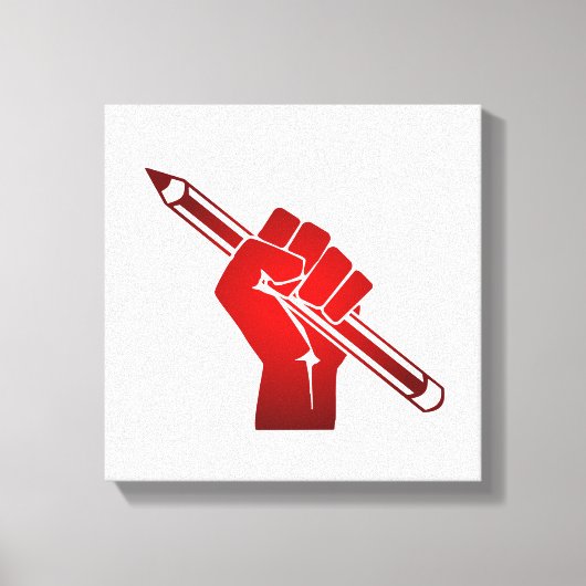 Gebalde Vuist met Potlood Canvas Afdruk (Voorkant)