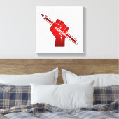 Gebalde Vuist met Potlood Canvas Afdruk (Insitu (Slaapkamer))
