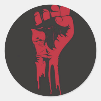 gebalde vuist ronde sticker