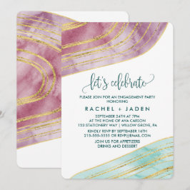 Gebandeerde edelsteen | Mauve Laten we feestvieren Kaart