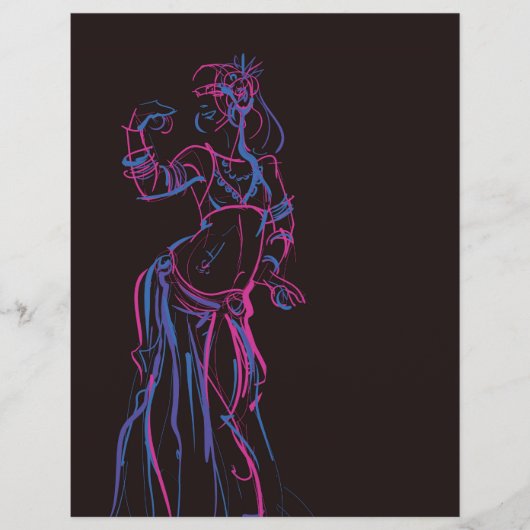 Gebar teken schets tribale fusie buikdanseres flyer (Voorkant)