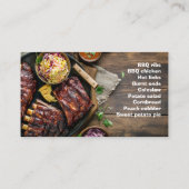Gebarbecuete ribben w / coleslaw en tekstruimte visitekaartje (Achterkant)