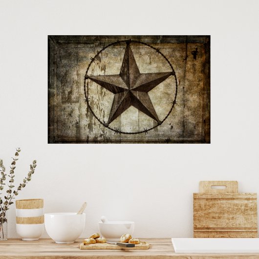 GEBARBEERDE STAR VAN TEXAS POSTER (Keuken)