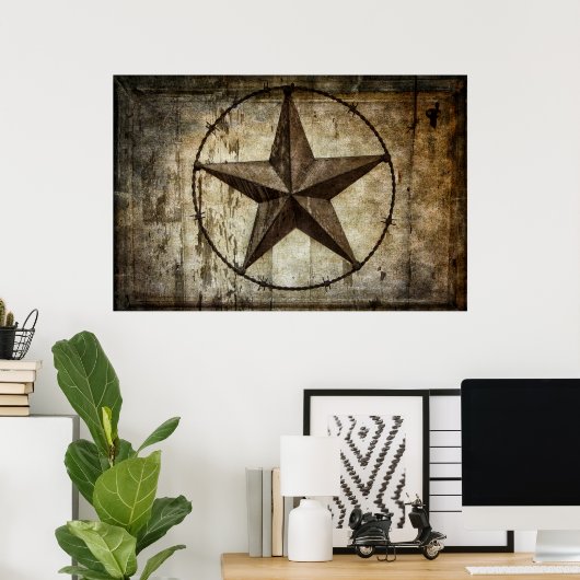 GEBARBEERDE STAR VAN TEXAS POSTER (Thuiskantoor)