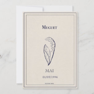 Gebarenkaart voor bloemkool van mei-Muguet Feestdagenkaart