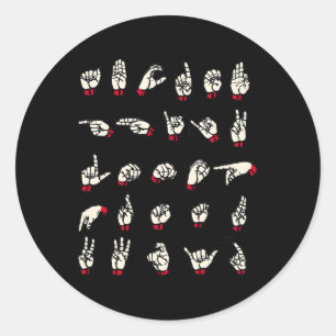 Gebarentaal - Alfabet A tot Z Asl Doofbewustzijn Ronde Sticker