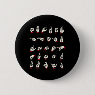 Gebarentaal - Alfabet A tot Z ASL Dove bewustzijn Ronde Button 5,7 Cm