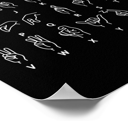 Gebarentaal Alfabet Deaf Mute Asl Deaf Awarenes Poster (Hoek)