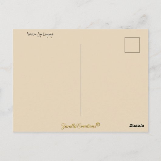  gebarentaal alfabet handgebaren briefkaart (Achterkant)