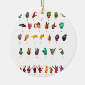 Gebarentaal Alfabet Keramisch Ornament (Voorkant)