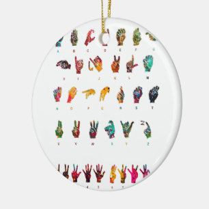 Gebarentaal Alfabet Keramisch Ornament
