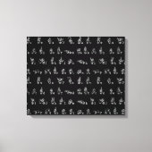Gebarentaal Alfabet // Wit op Zwart // Canvas Afdruk (Voorkant)