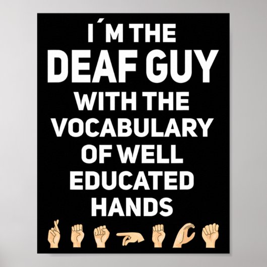 Gebarentaal ASL Handgebaar Doof Bewustzijn 1 Poster (Voorkant)