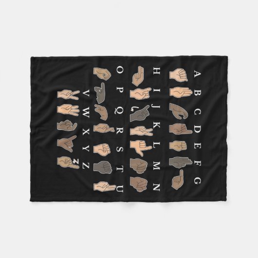 Gebarentaal ASL Handgebaar Doof Bewustzijn Fleece Deken (Voorkant (Horizontaal))
