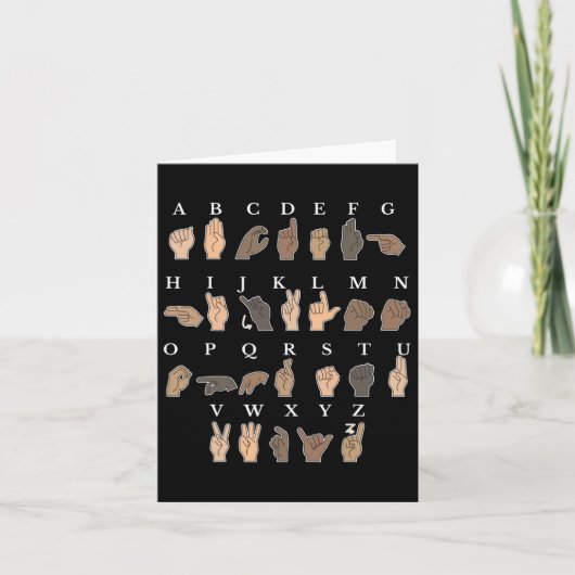 Gebarentaal Asl Handgebaar Doof Bewustzijn Kaart (Voorkant)