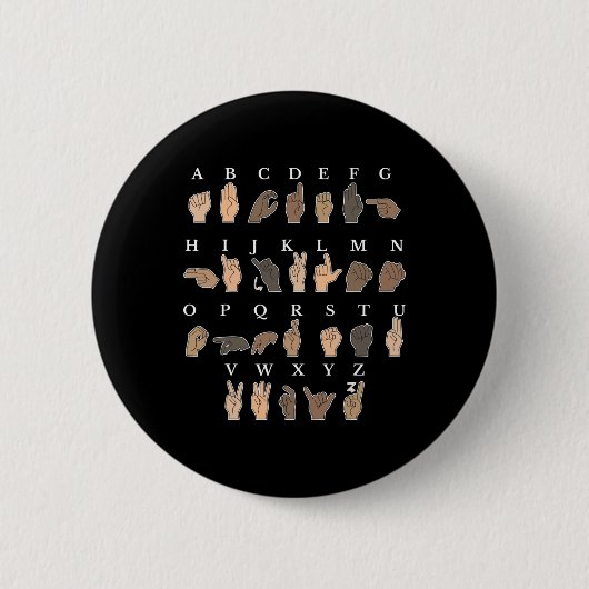 Gebarentaal ASL Handgebaar Doof Bewustzijn Ronde Button 5,7 Cm (Voorkant)
