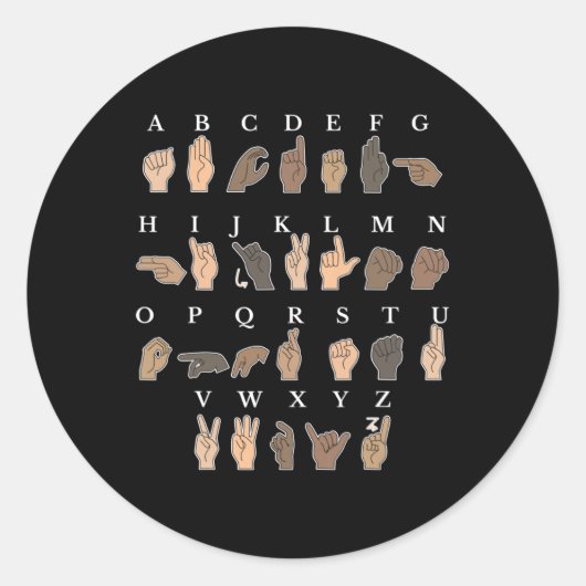 Gebarentaal ASL Handgebaar Doof Bewustzijn Ronde Sticker (Voorkant)