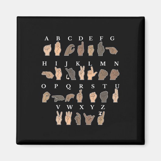 Gebarentaal ASL-handgebaar dove bewustwording Magneet (Voorkant)