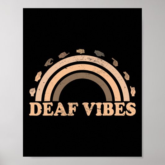 Gebarentaal ASL Handgebaar Dove Vibes Awarenes Poster (Voorkant)