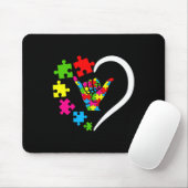 Gebarentaal ASL Liefde Autisme Awareness Day versc Muismat (Met muis)