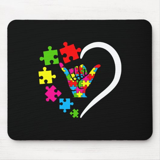 Gebarentaal ASL Liefde Autisme Awareness Day versc Muismat (Voorkant)